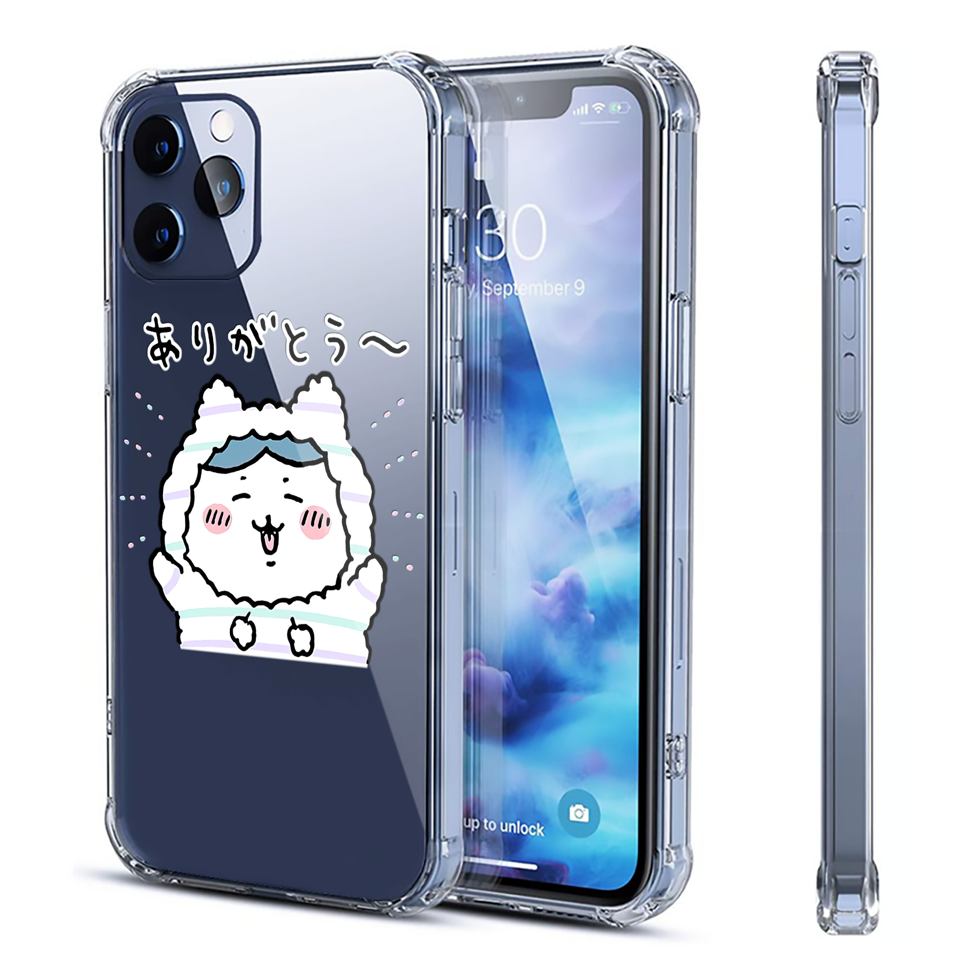 （画像用） ちいかわ ハチワレ Chii-kawa hachiware 【iPhone 12シリーズ対応】透明スマホケース（クリアソフトケース）